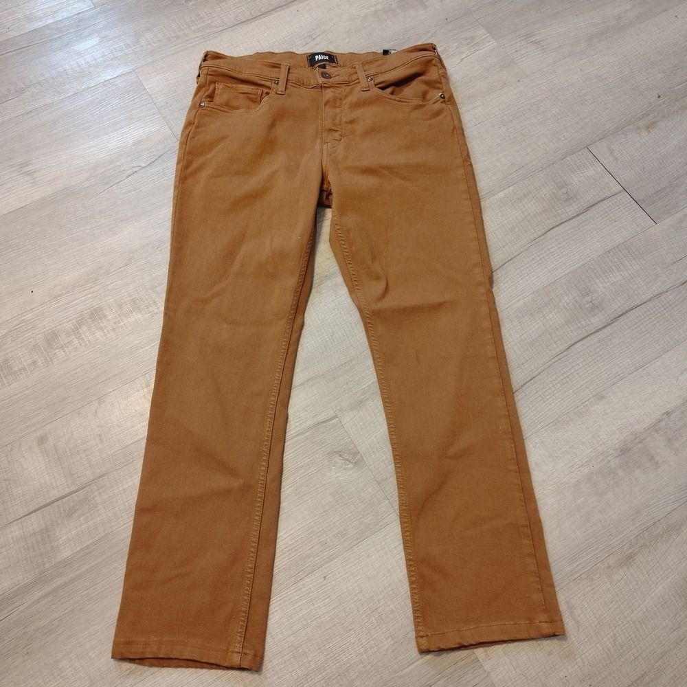 Paige Federal Jeans Pants Brown Stretch‎ 32x27 Cinnamon Cocoa 5 Pocket